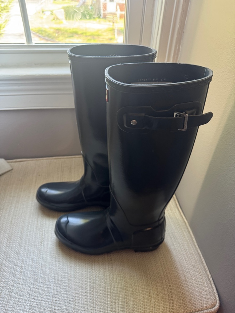Hunter Glossy Black Tall Rain Boots - Picture 2 of 7